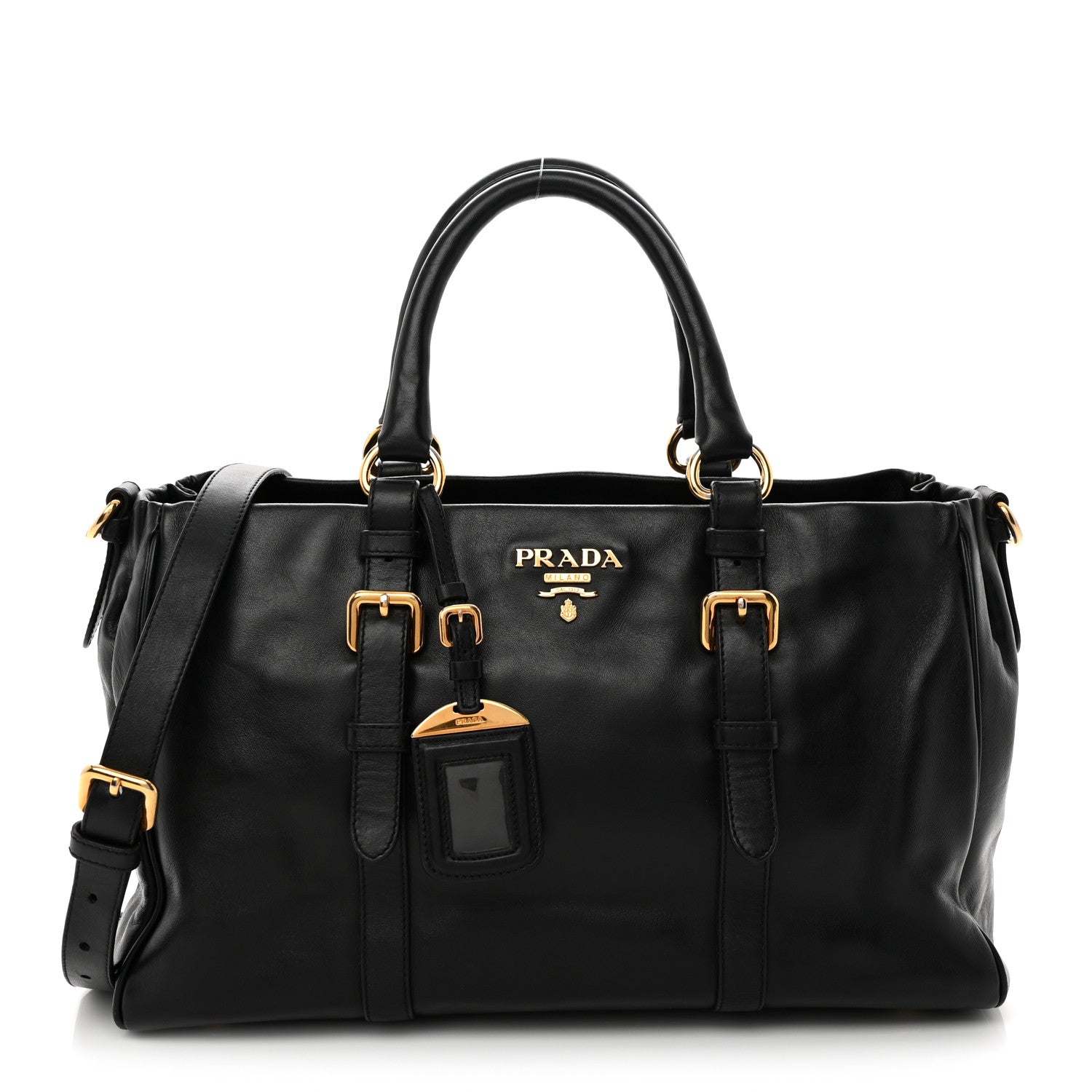 Soft Calfskin Shopping Satchel Black