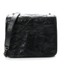 Crinkled Calfskin Matelasse Monogram Niki Chain Wallet Black
