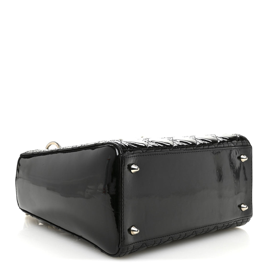 Patent Cannage Medium Lady Dior Black