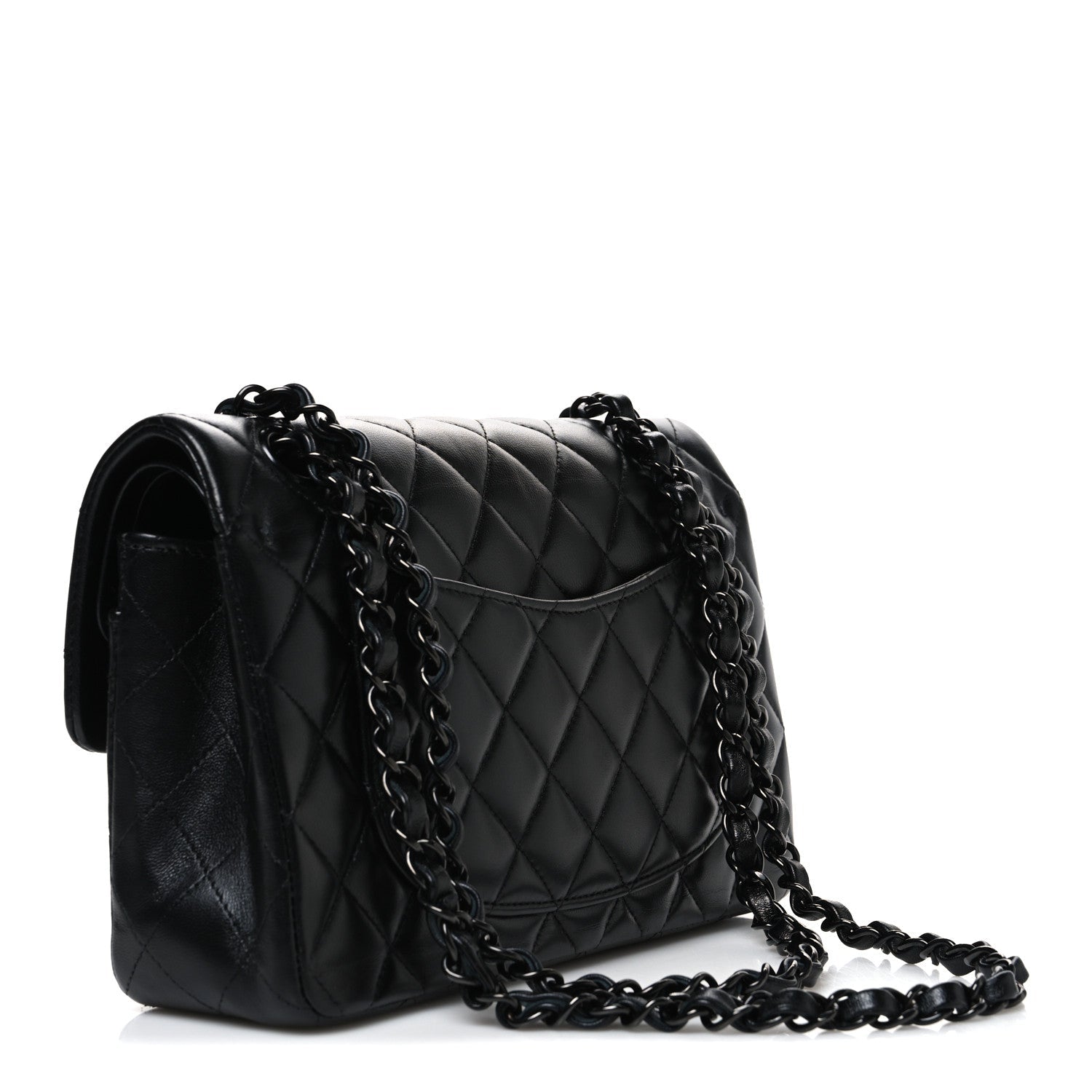 Lambskin Quilted Small Double Flap So Black