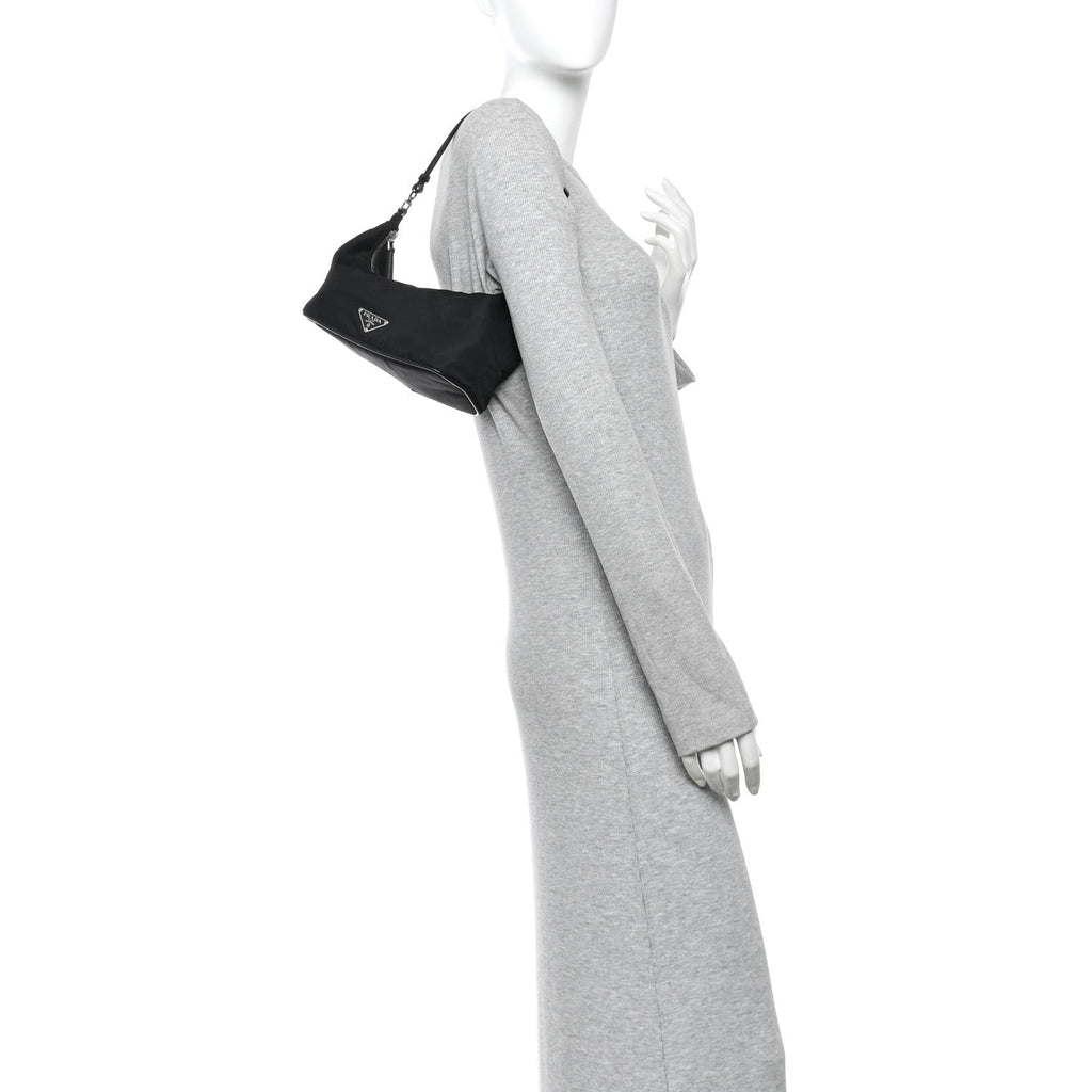 Tessuto Nylon Pochette Bag Black