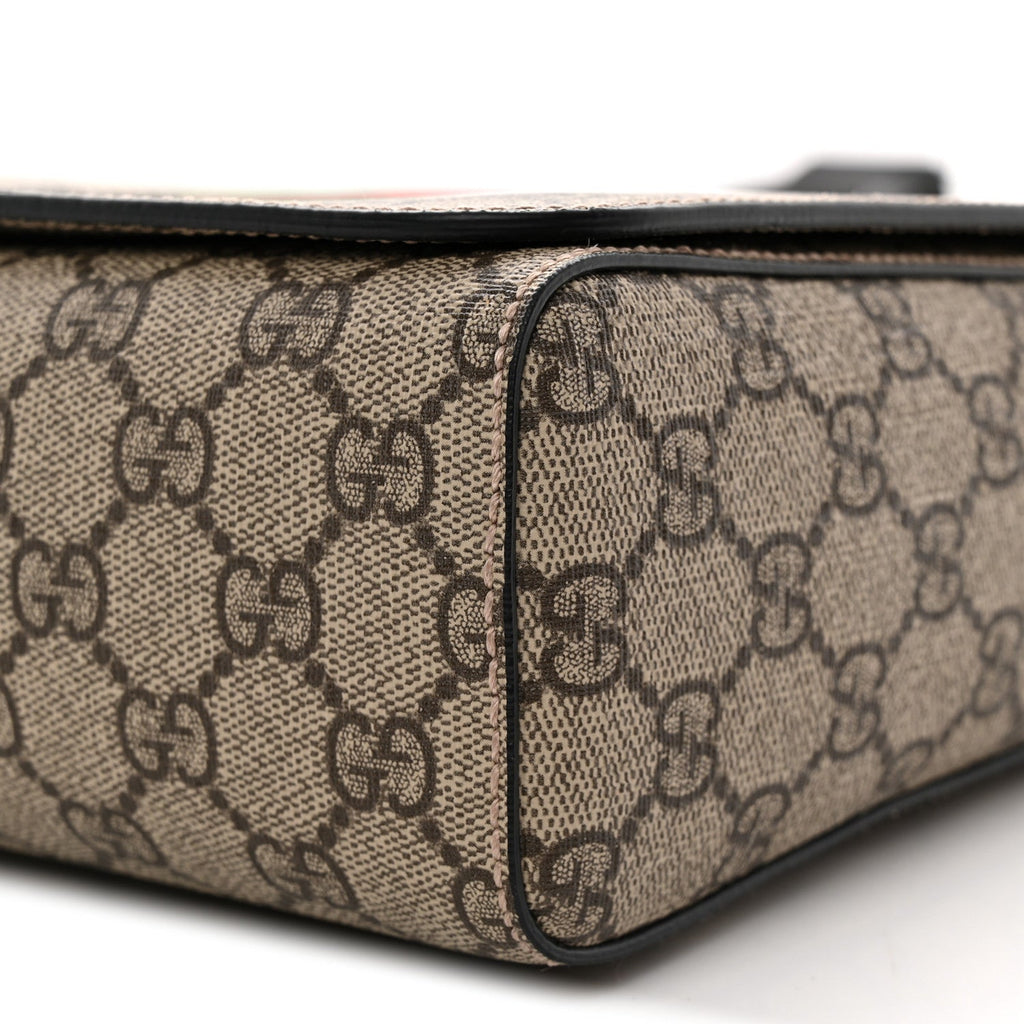 GG Supreme Monogram Web Flap Messenger Bag Black