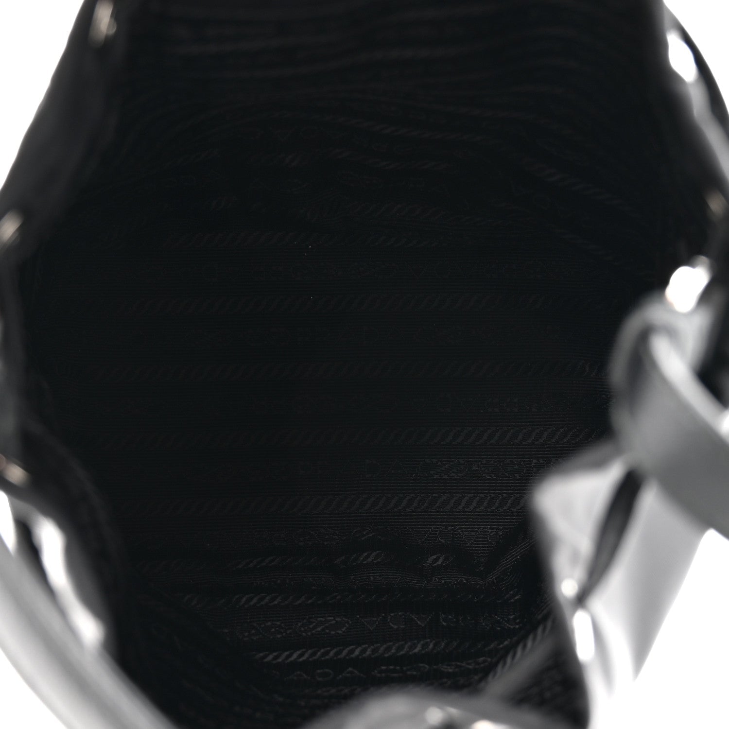 Tessuto Saffiano Ricamo Sequin Crystal Embellished Mini Re-Edition 1978 Bucket Bag Black