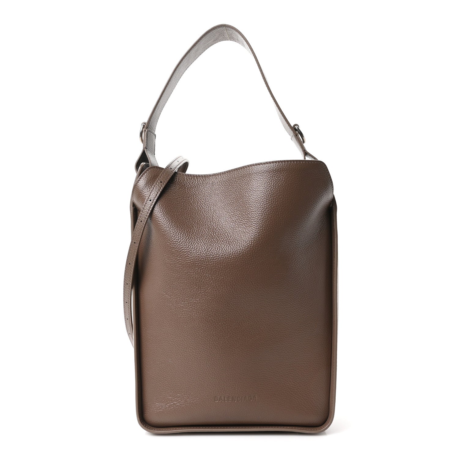 Calfskin Logo Embossed Small Tool 2.0 North-South Tote Mink Grey