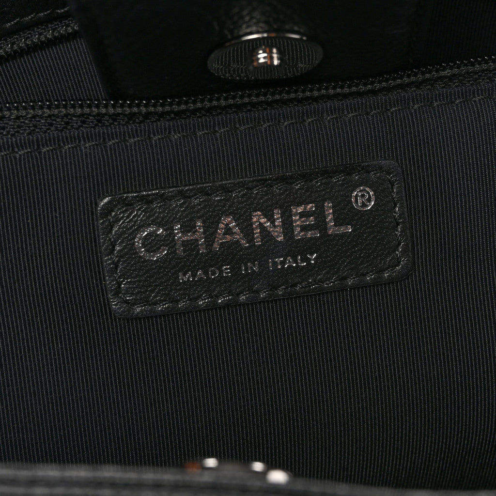 Calfskin Cerf Executive Shopper Tote Black