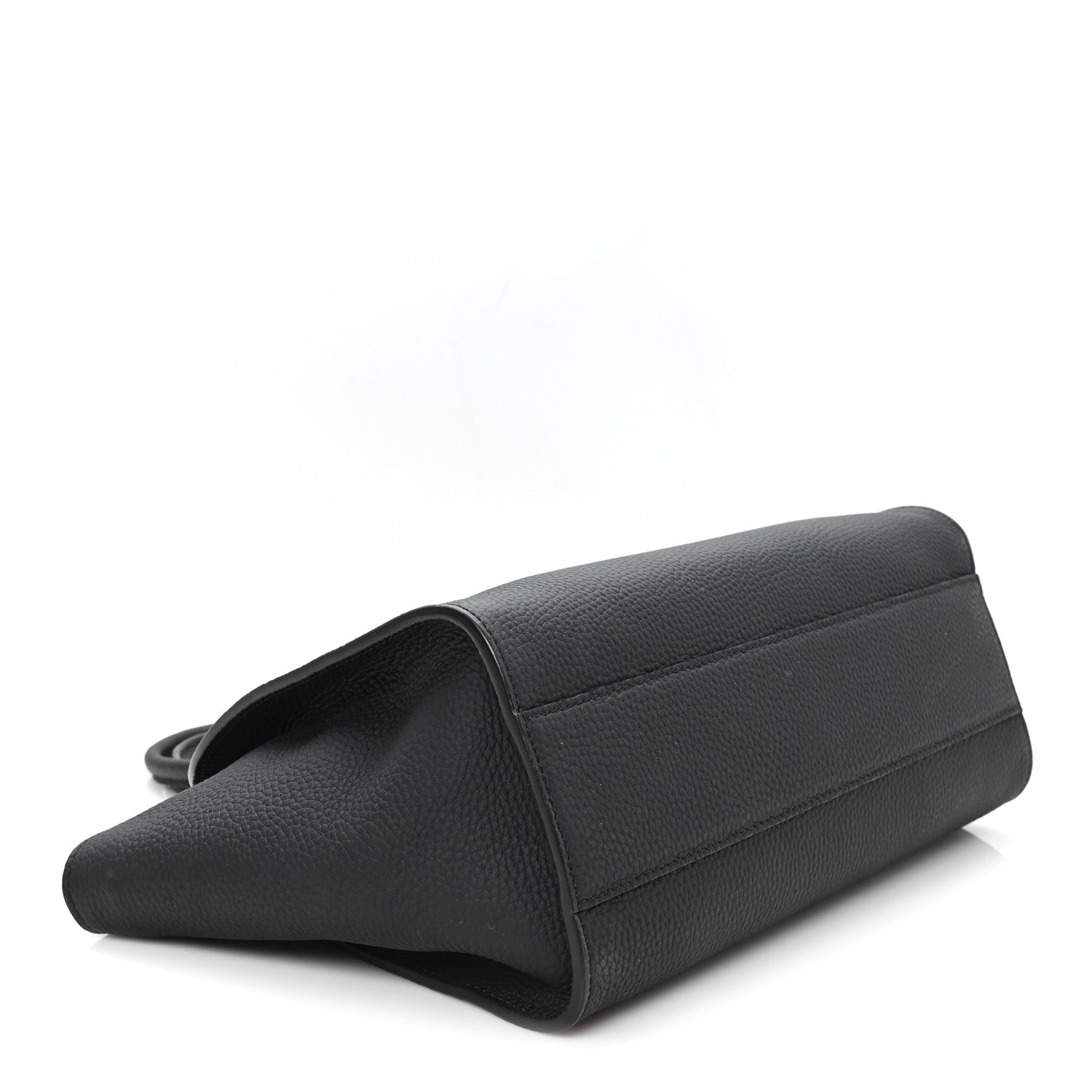 Grained Calfskin Marlo 12 Tote Bag Black Black
