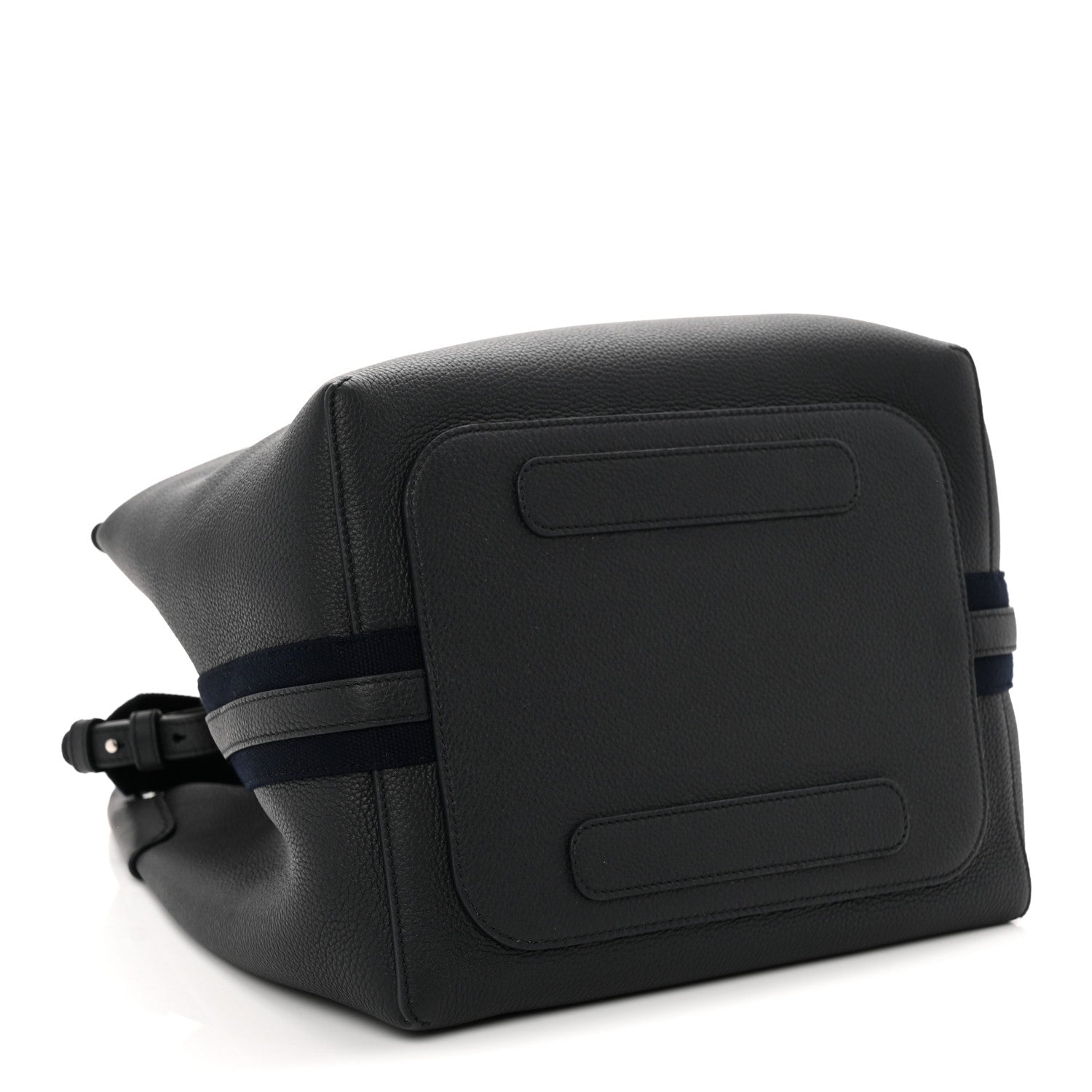 Grained Calfskin Large Bale Bag Navy Blue