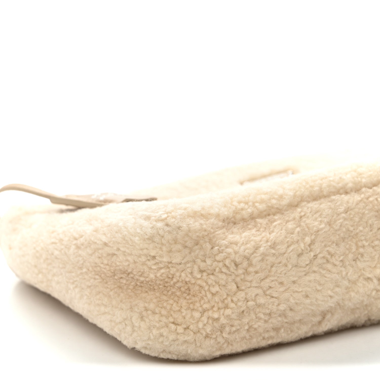 Shearling Mini Re-Edition 2000 Bag Ecru