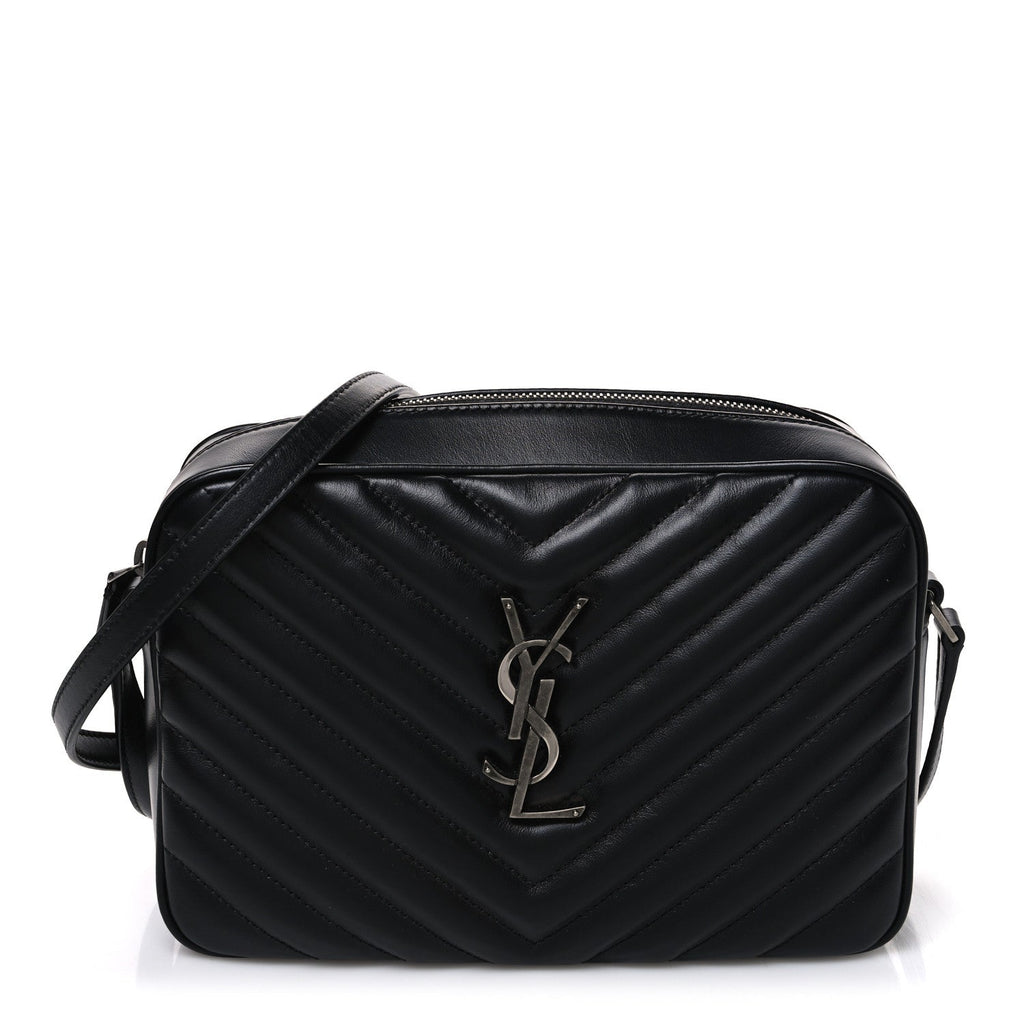 Calfskin Matelasse Monogram Lou Camera Bag Black