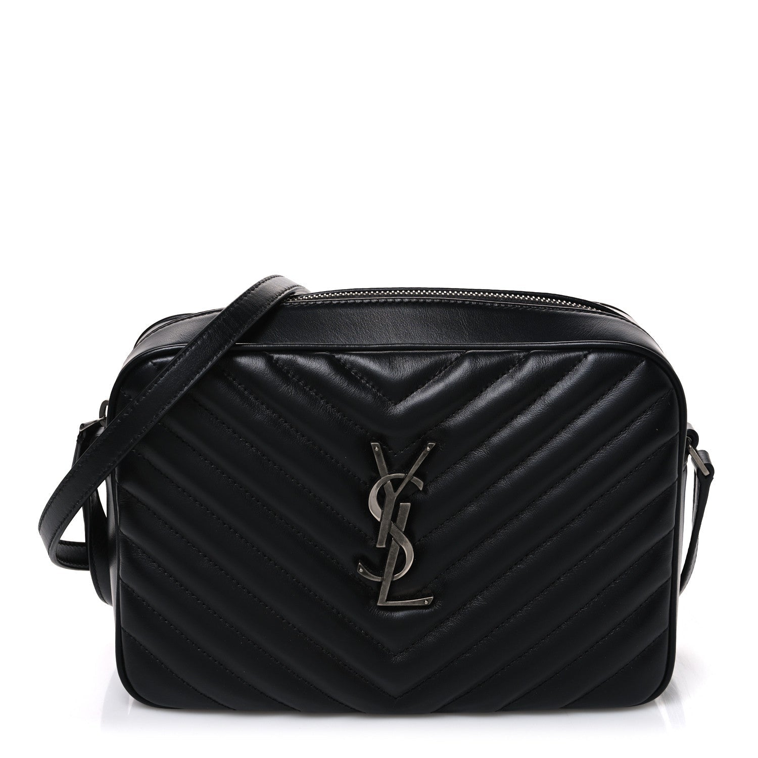 Calfskin Matelasse Monogram Lou Camera Bag Black