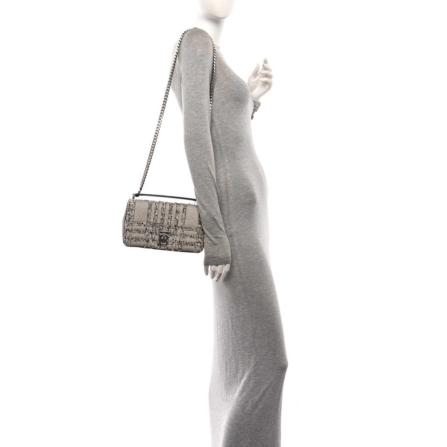 Lambskin Needle Punch Quilted Check Small Lola Bag White Black