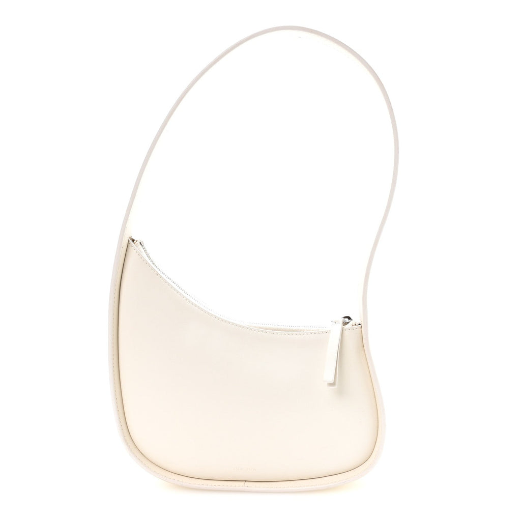 Smooth Calfskin Half Moon Shoulder Bag New Ivory