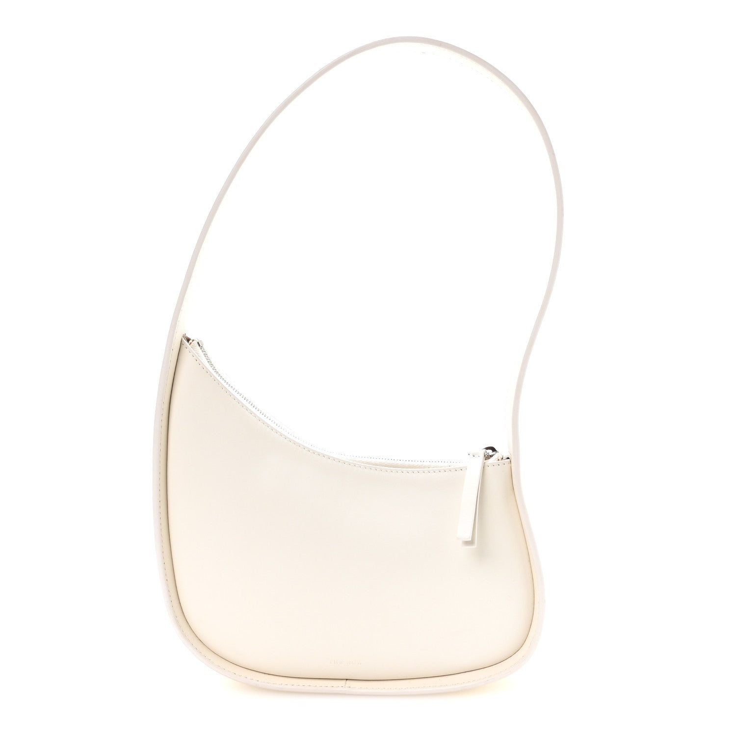 Smooth Calfskin Half Moon Shoulder Bag New Ivory