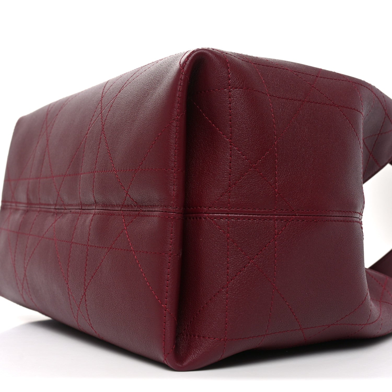 Calfskin Macrocannage Medium Toujours Vertical Tote Burgundy