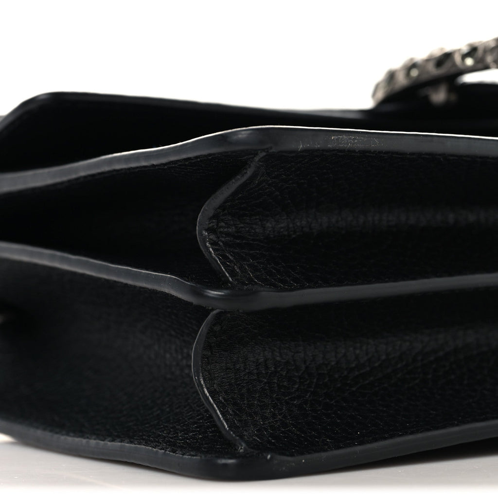 Pebbled Calfskin Small Dionysus Shoulder Bag Black