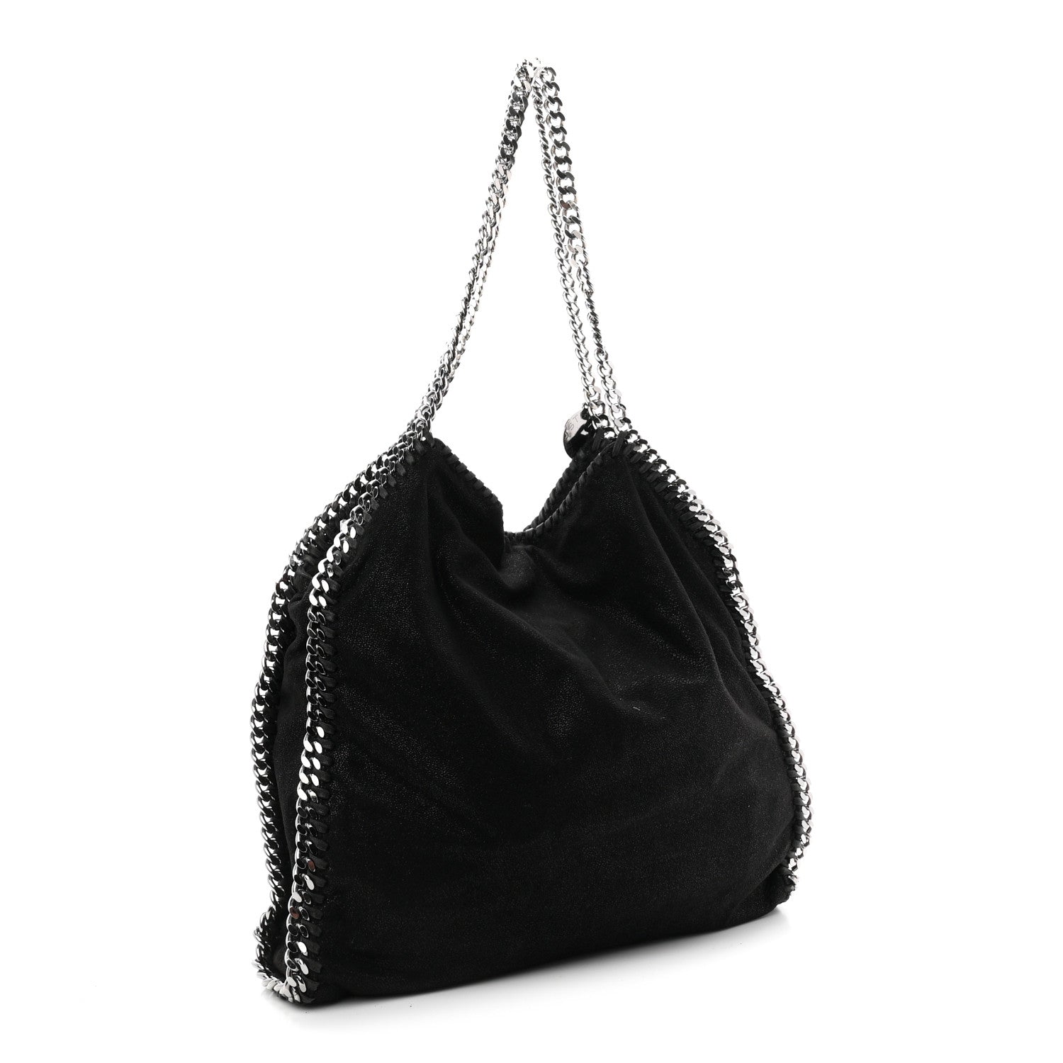 Shaggy Deer Small Falabella Fold Over Tote Black