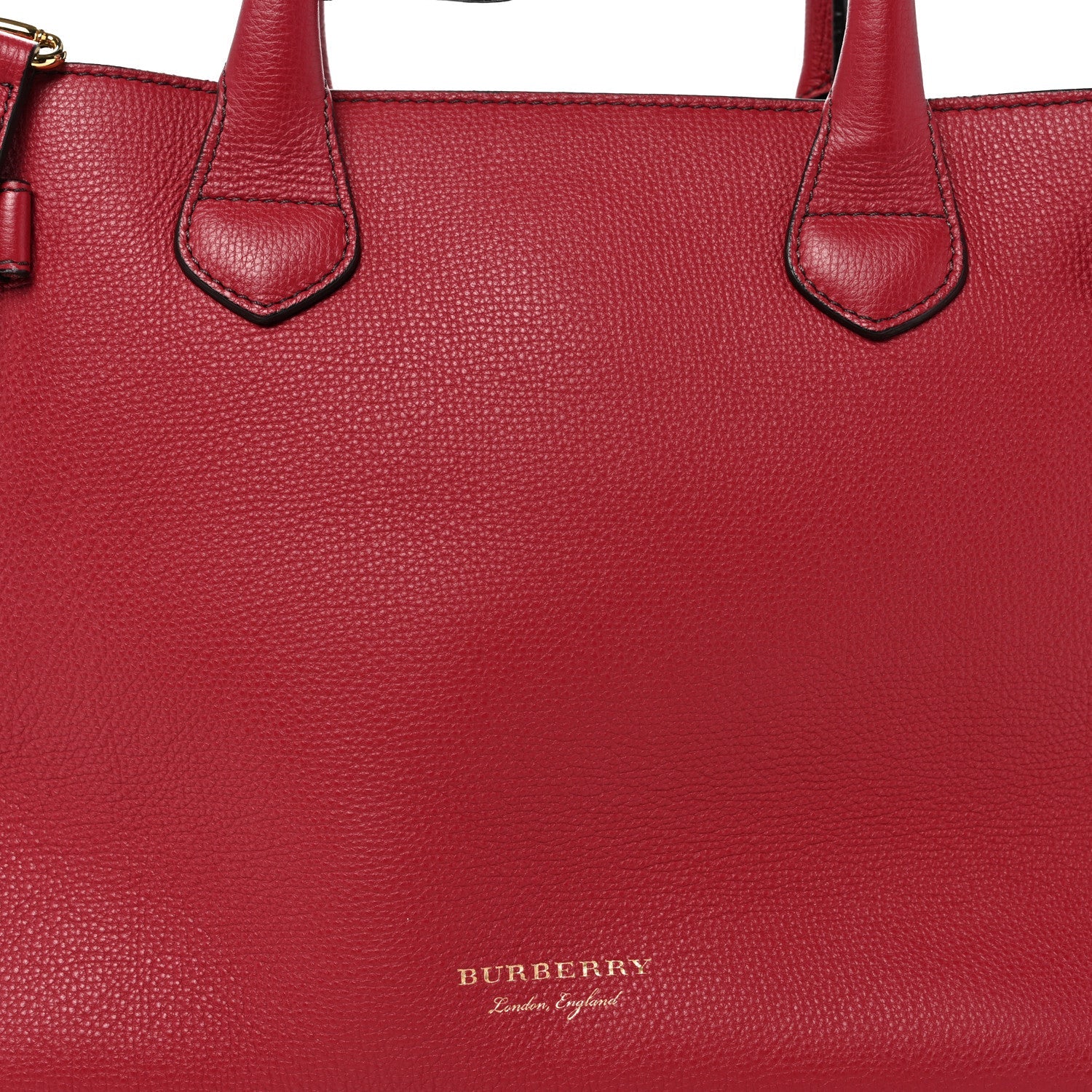 Grainy Calfskin House Check Medium Banner Tote Red