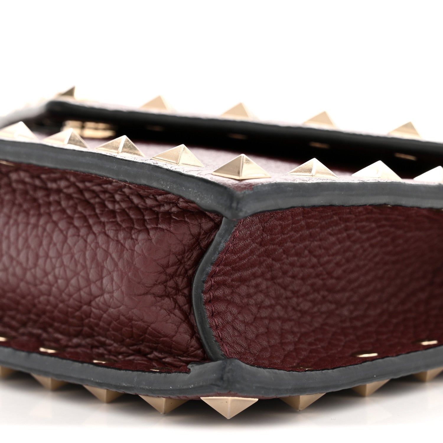 Pebbled Calfskin Rockstud Envelope Wallet on Chain Vinaccia