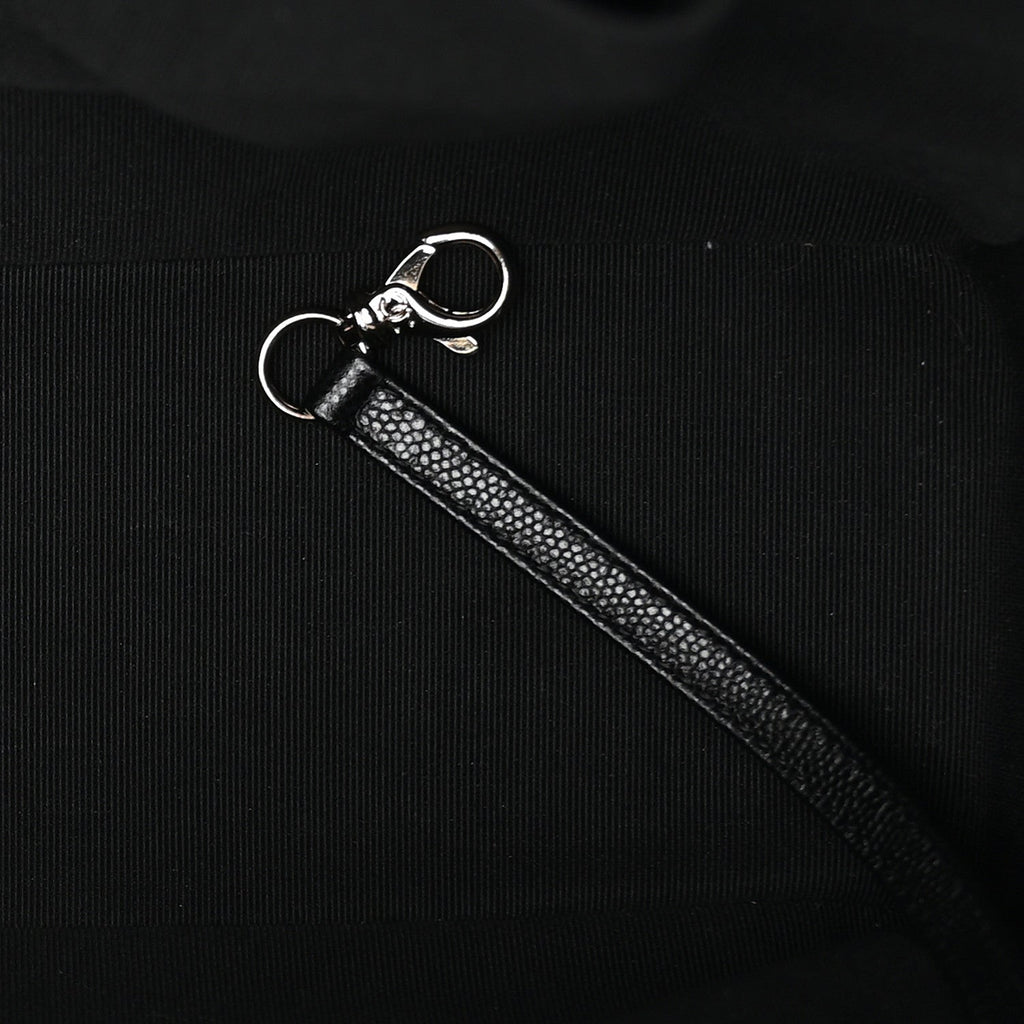 Caviar Quilted Large Shopping Tote Black