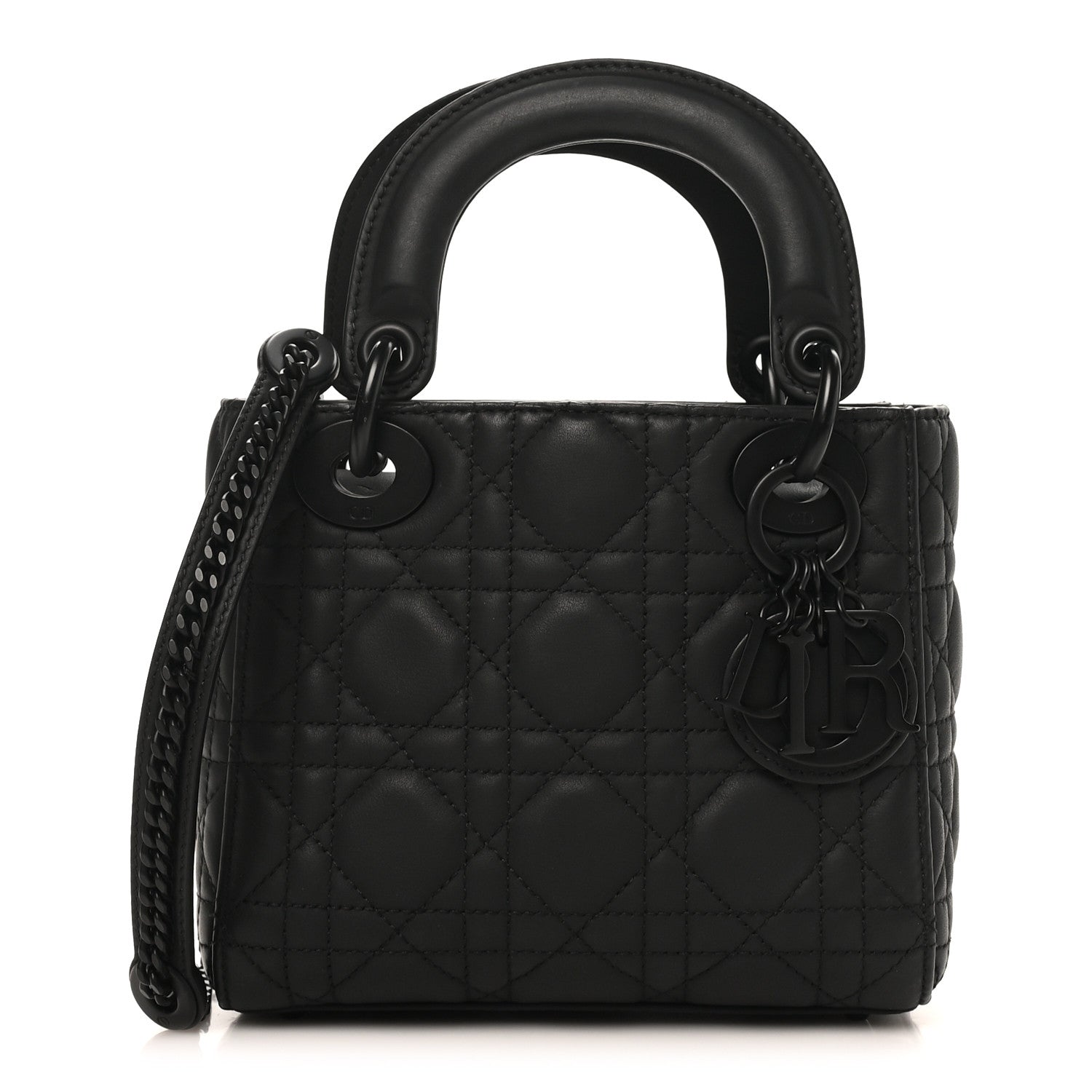 Ultra Matte Calfskin Cannage Mini Lady Dior Black