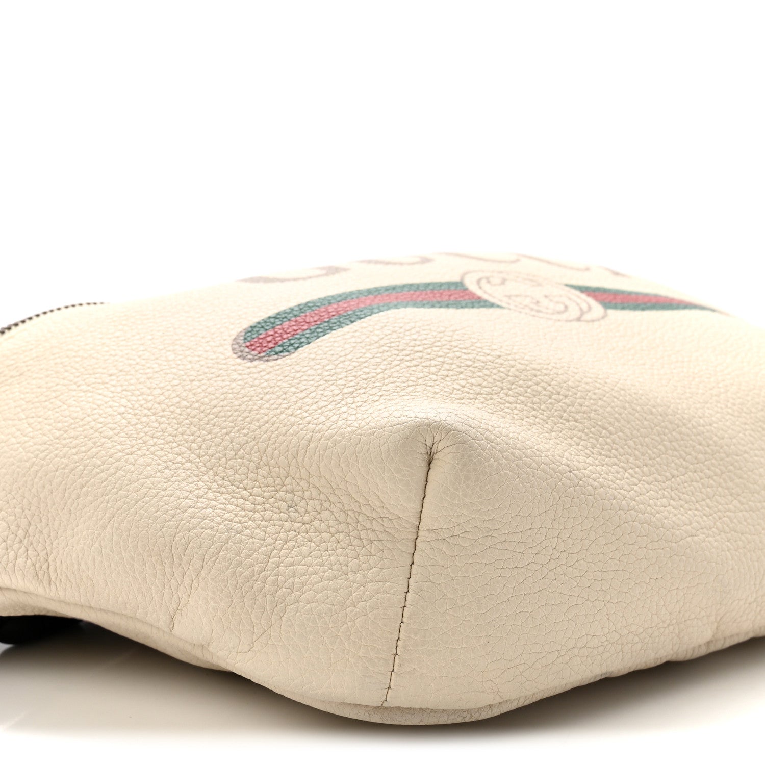Grained Calfskin Logo Belt Bag White