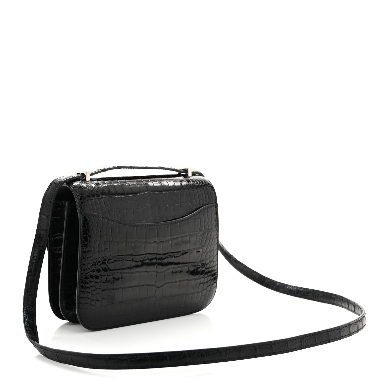 Shiny Alligator Constance 18 Black