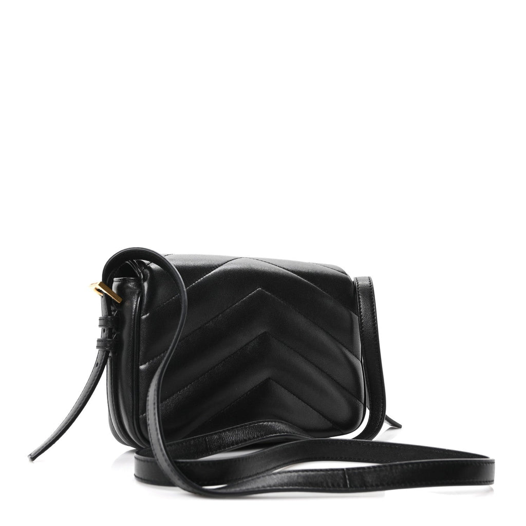 Lambskin Quilted Monogram Toy Loulou Crossbody Bag Black