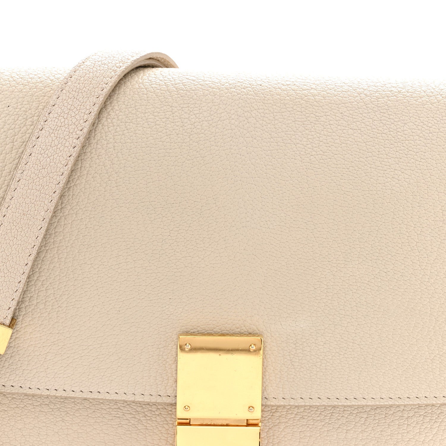 Goatskin Medium Classic Box Flap Bag White