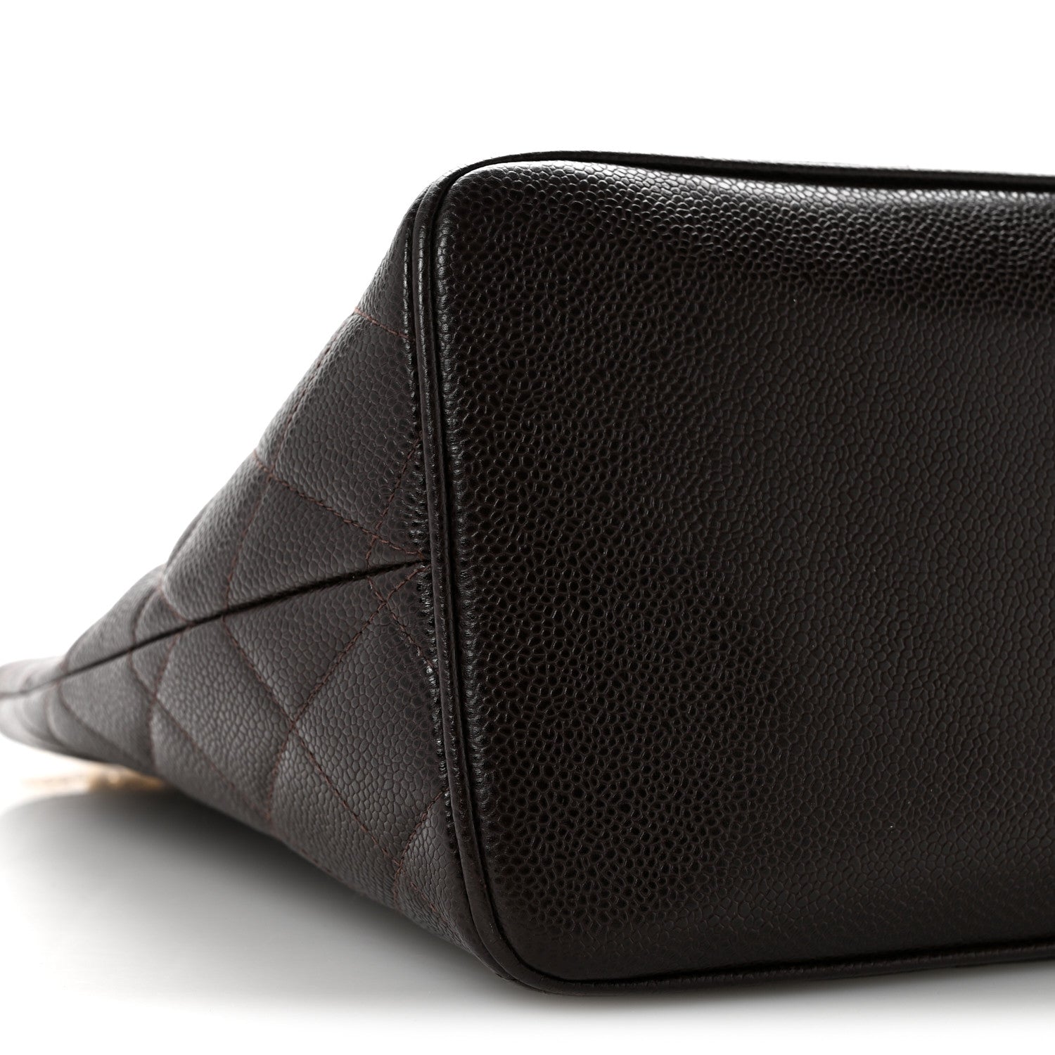 Caviar Quilted Medallion Tote Dark Brown