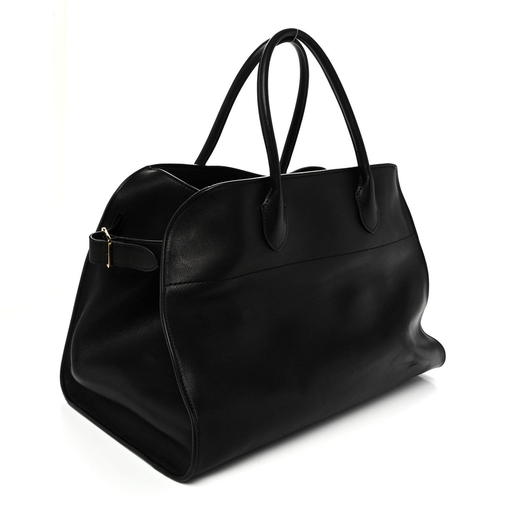 Polished Saddle Calfskin Soft Margaux 15 Black
