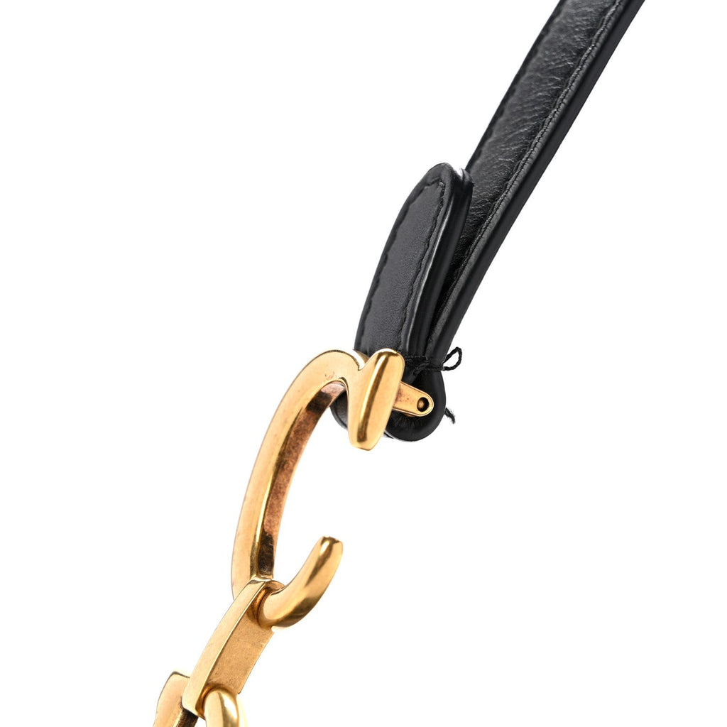 Calfskin Mini Saddle Bag Black