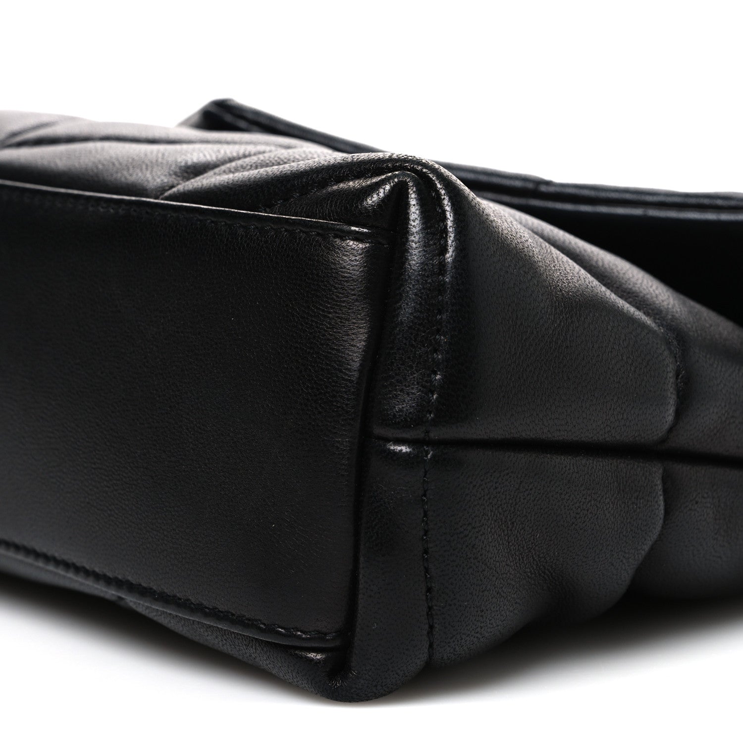 Lambskin Quilted Toy Loulou Puffer Monogram Chain Satchel Black