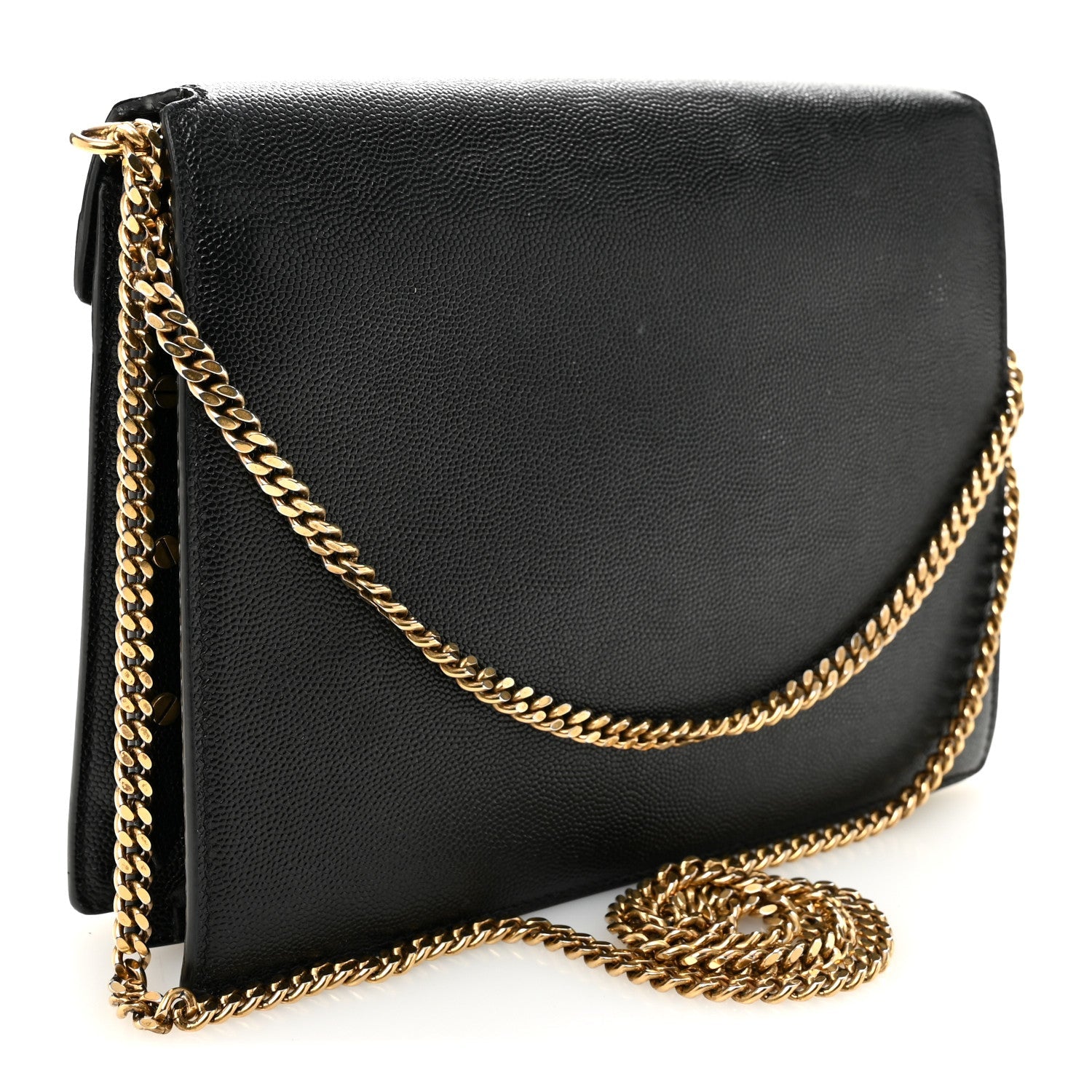 Grain De Poudre Monogram Cassandra Clasp Bag Black