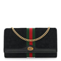 Suede Patent Web Ophidia Wallet On Chain Black