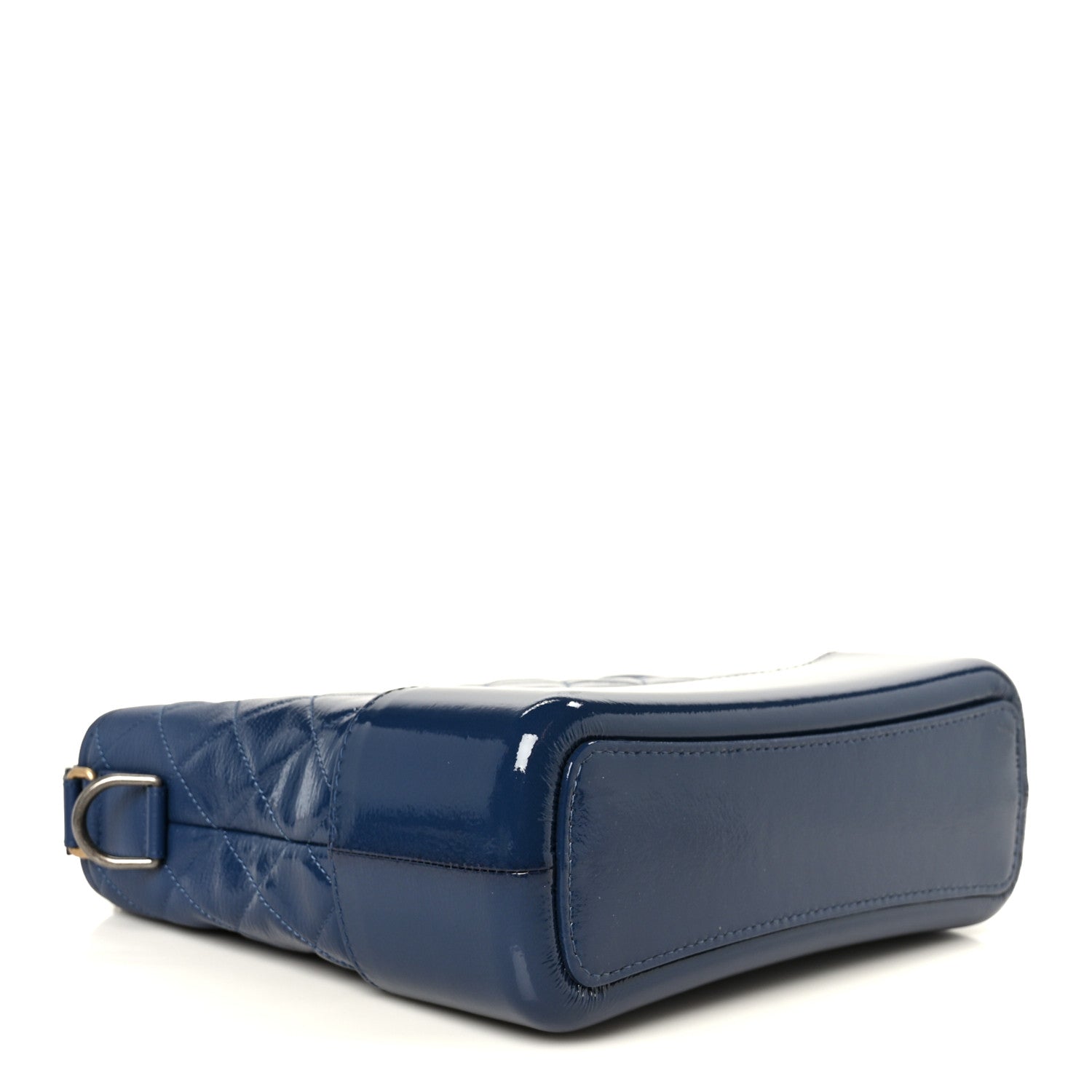 Patent Goatskin Quilted Medium Gabrielle Hobo Blue