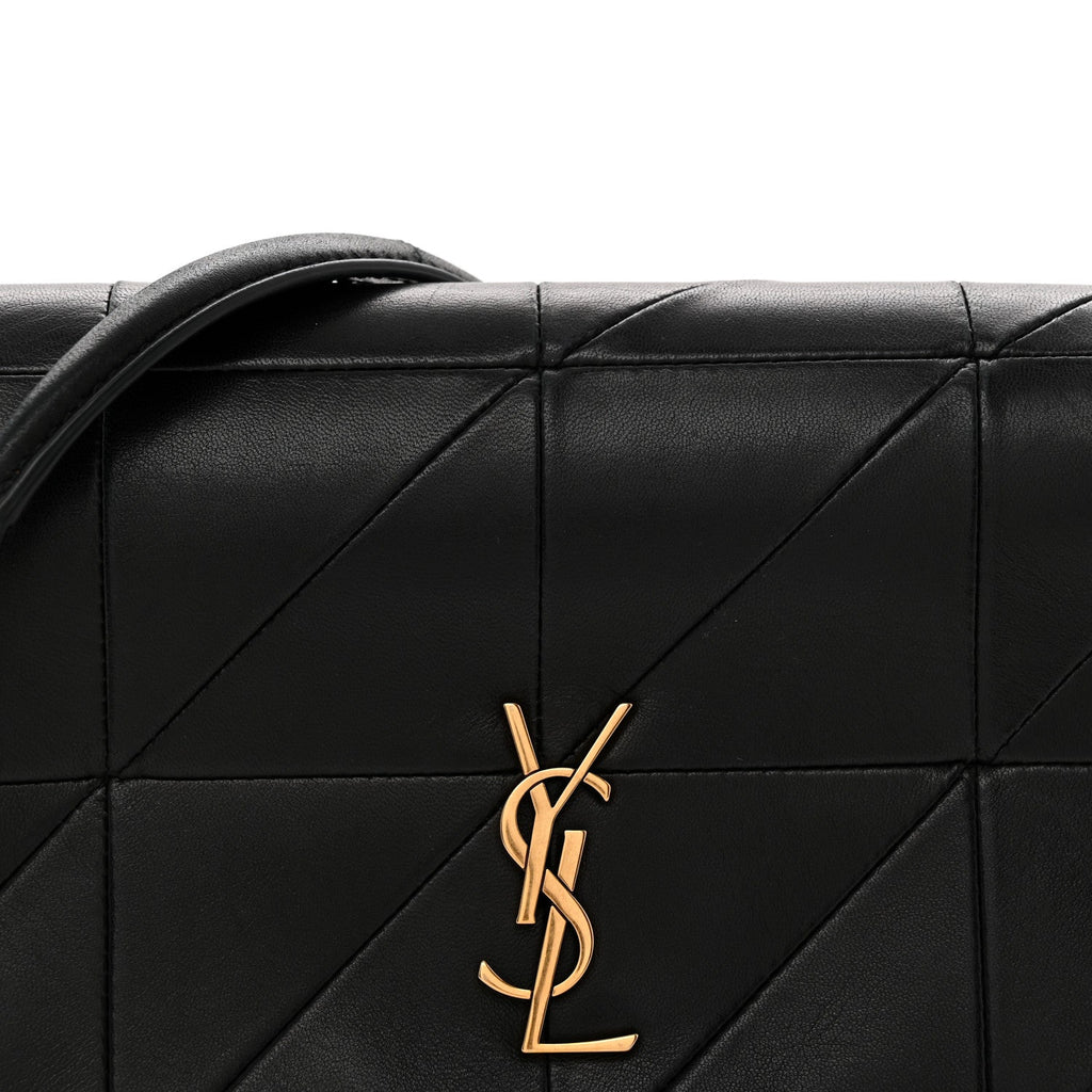 Lambskin Patchwork Monogram Medium Jamie Black