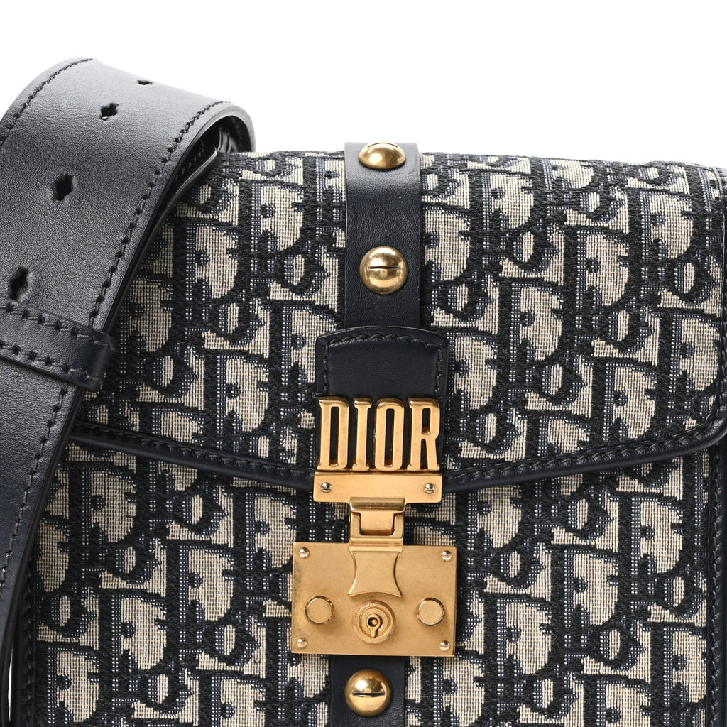 Oblique Square DiorAddict Flap Navy Blue