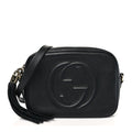 Pebbled Calfskin Small Soho Disco Bag Black
