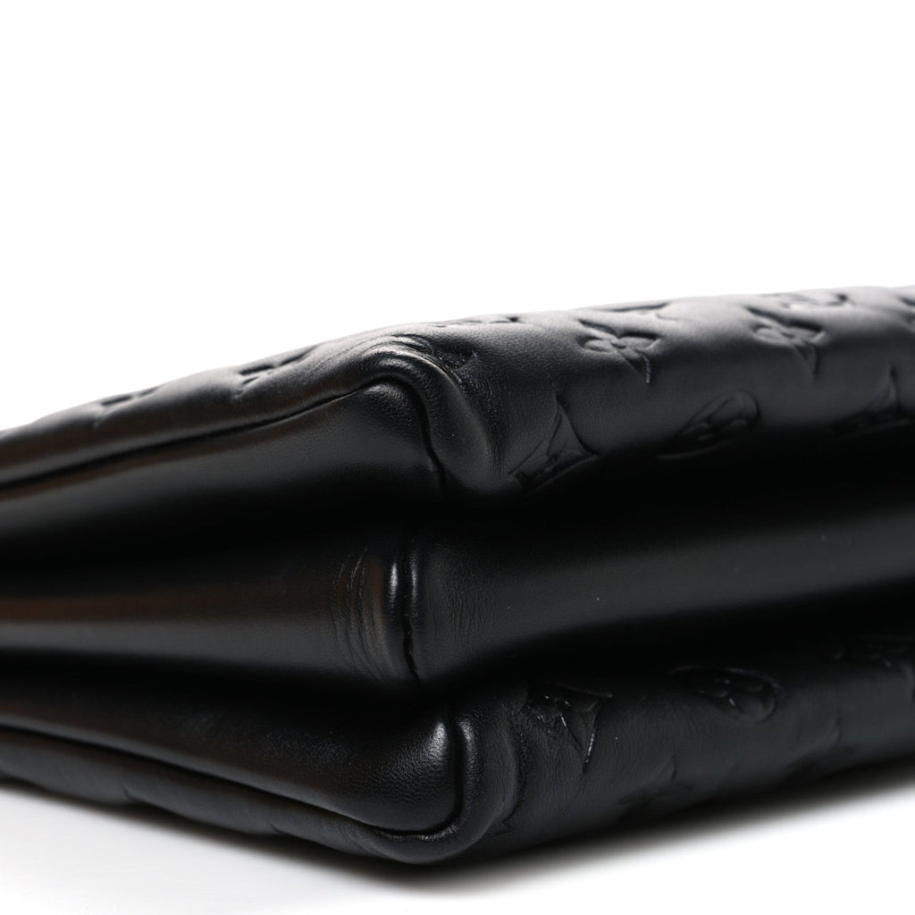 Lambskin Embossed Monogram Coussin MM Black