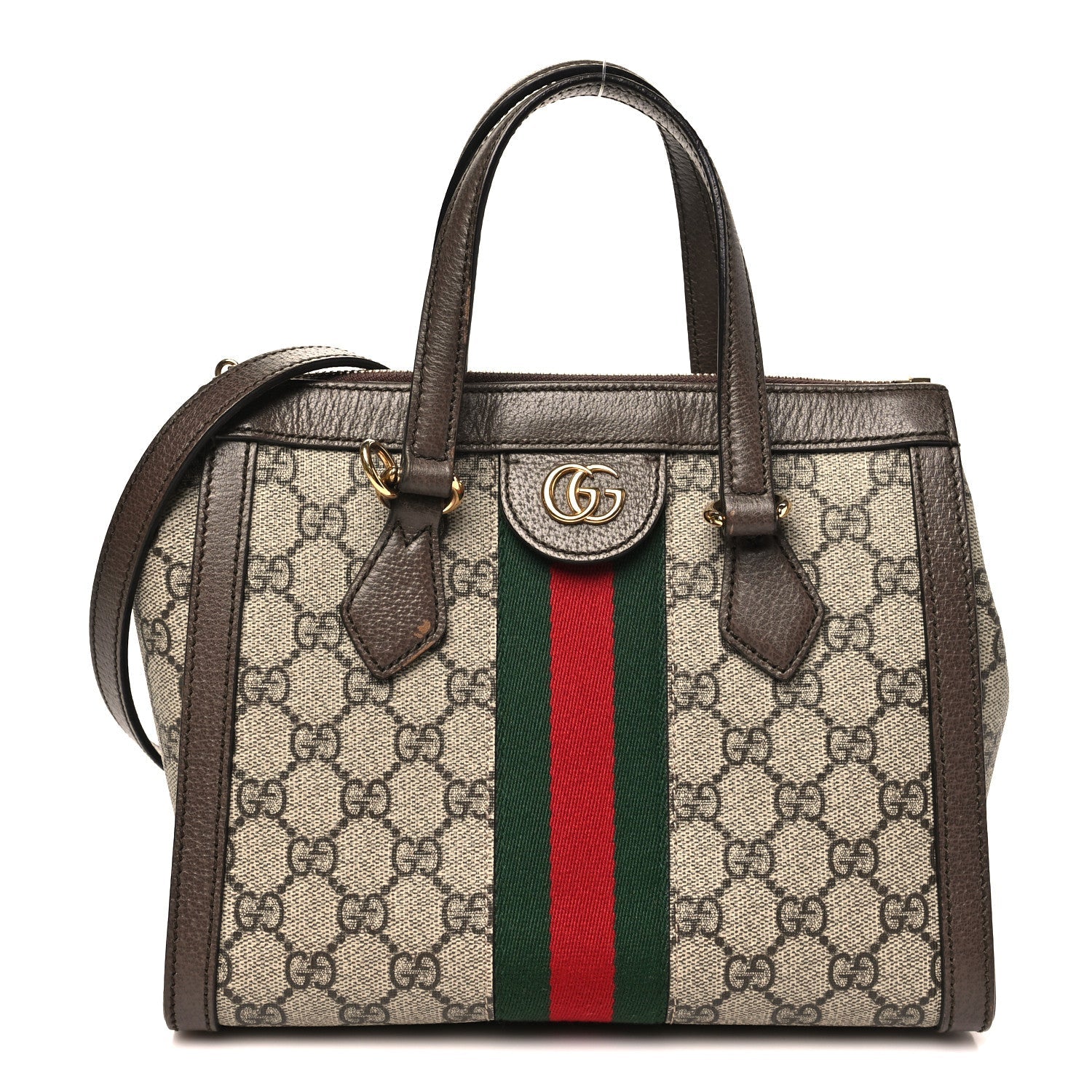GG Supreme Monogram Small Ophidia Tote Bag Brown