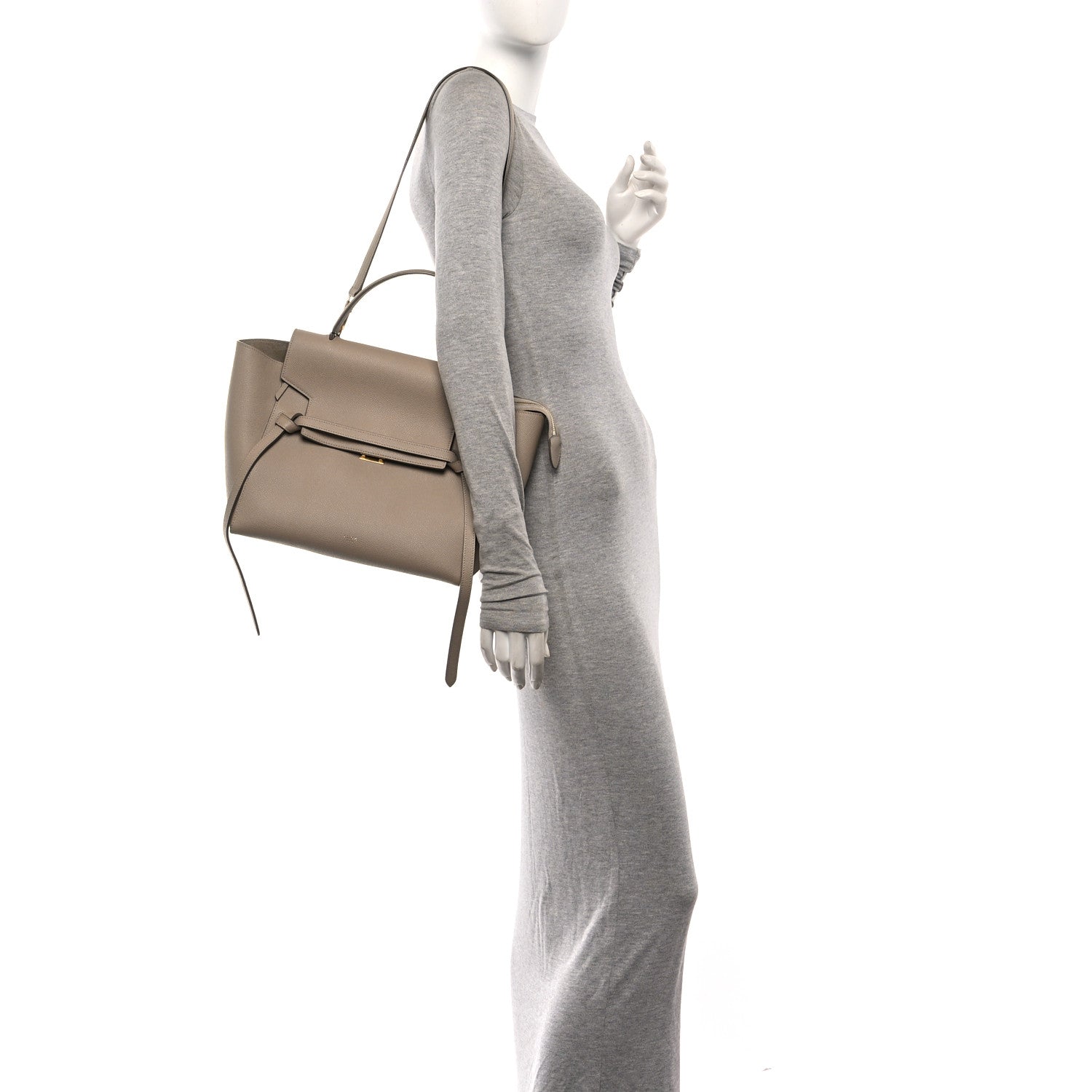 Grained Calfskin Nano Belt Bag Light Taupe