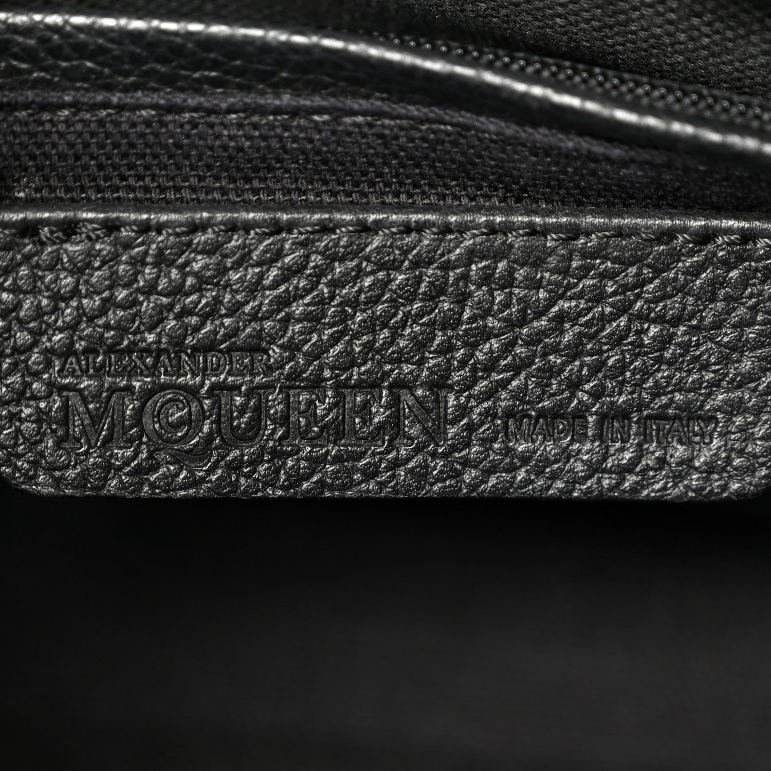 Pebbled Calfskin Mini Skull Padlock Zip Around Tote Black