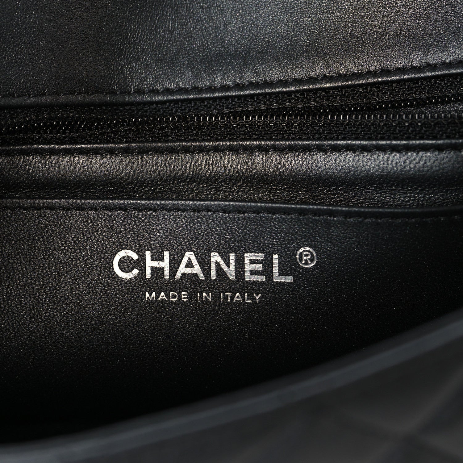 Pearly Lambskin Quilted Mini Rectangular Flap So Black