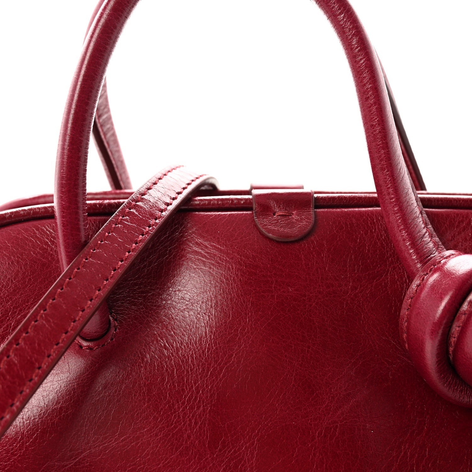 Shiny Calfskin Small Turismo Bag Burgundy