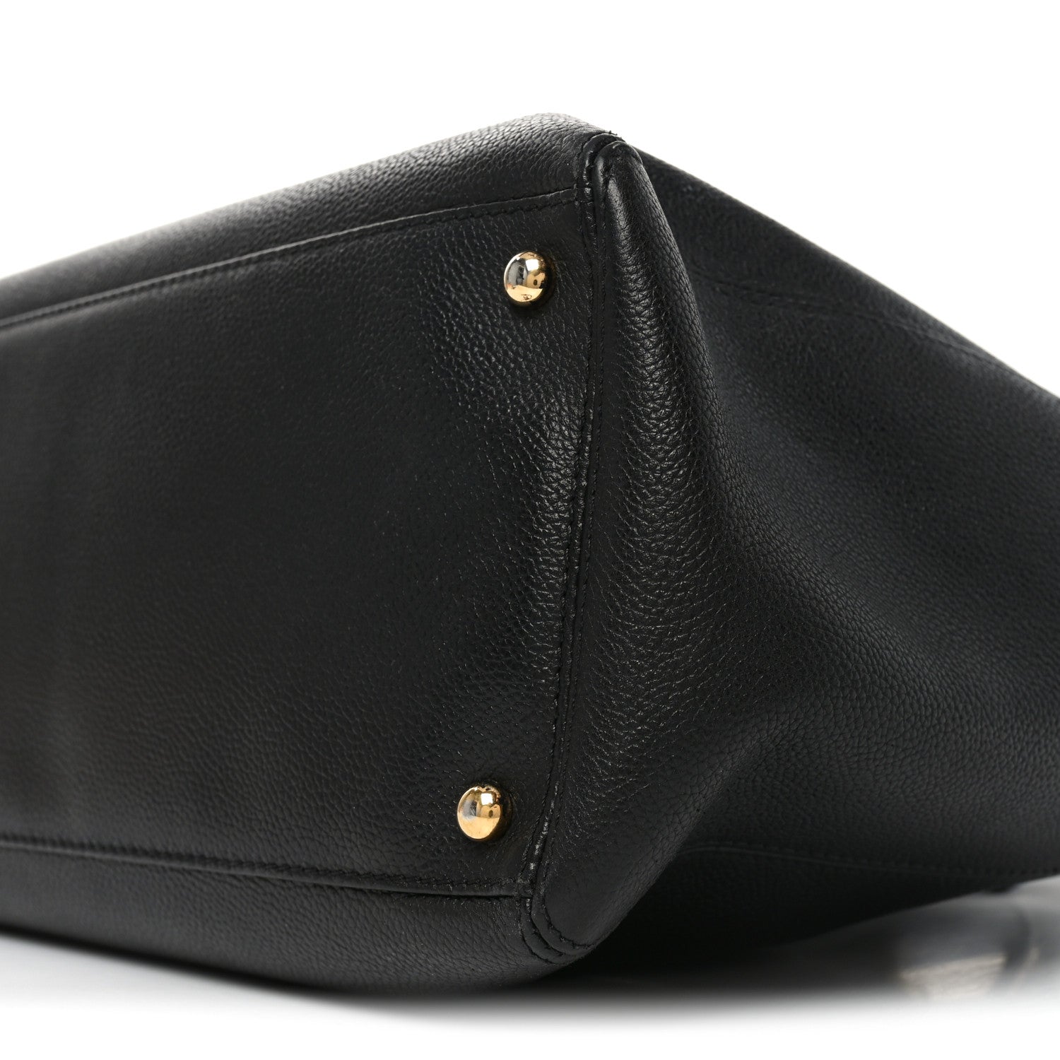 Calfskin Cerf Executive Shopper Tote Black