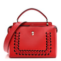 Vitello Baltico Dolce Shiny Nappa Lace Up DotCom Satchel Red