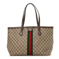 GG Supreme Monogram Medium Ophidia Shopping Tote Brown