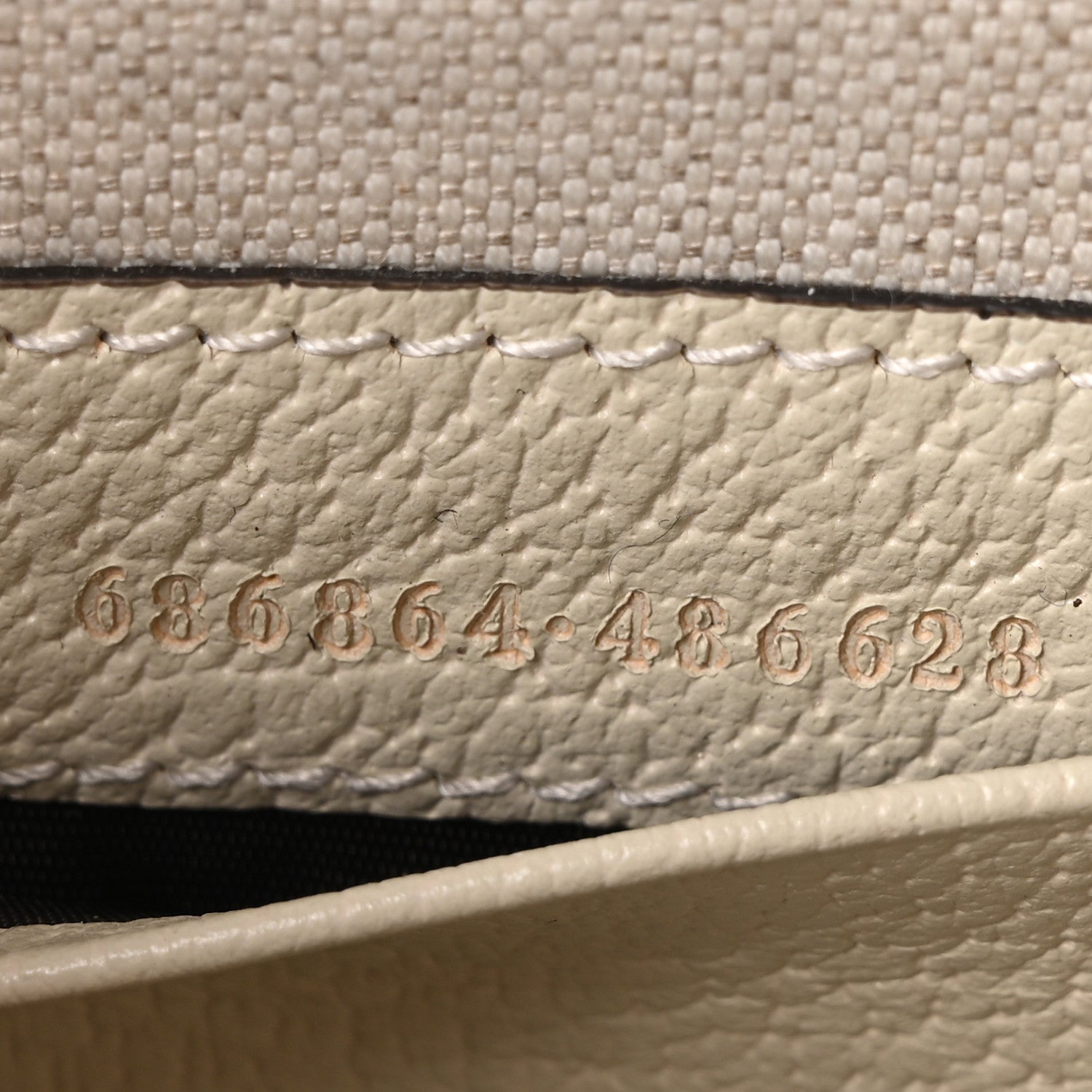 Monogram Jumbo GG Textured Dollar Calfskin Web Small Bamboo 1947 Top Handle Bag Off White