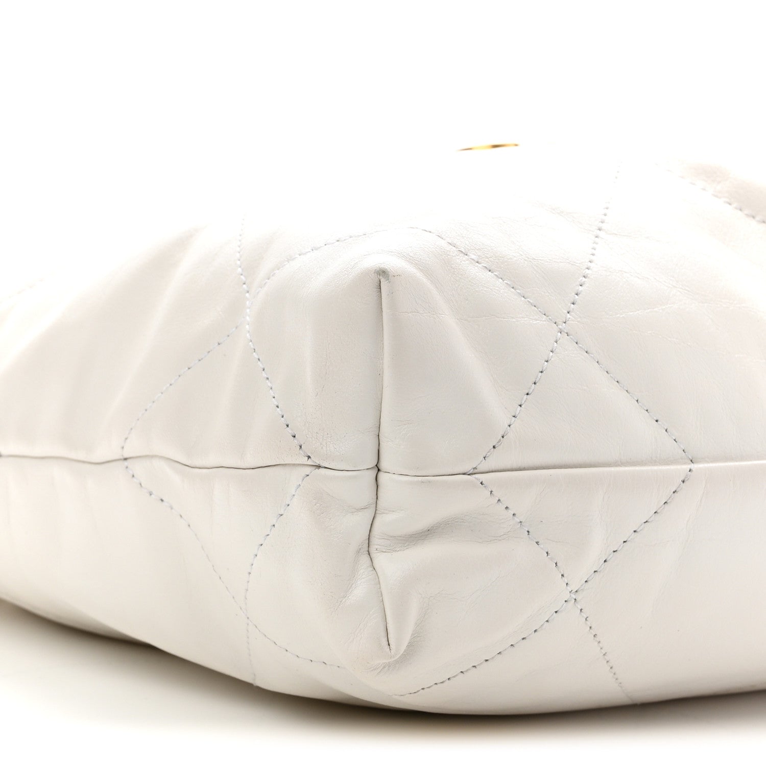 Shiny Calfskin Quilted Small Chanel 22 White