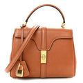 Satinated Calfskin Small 16 Top Handle Bag Tan